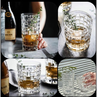 Ly Thuỷ Tinh, Cốc Thuỷ Tinh Hoạ Tiết Kẻ Caro Dung Tích 300ml Và 350ml Chịu Nhiệt Tốt