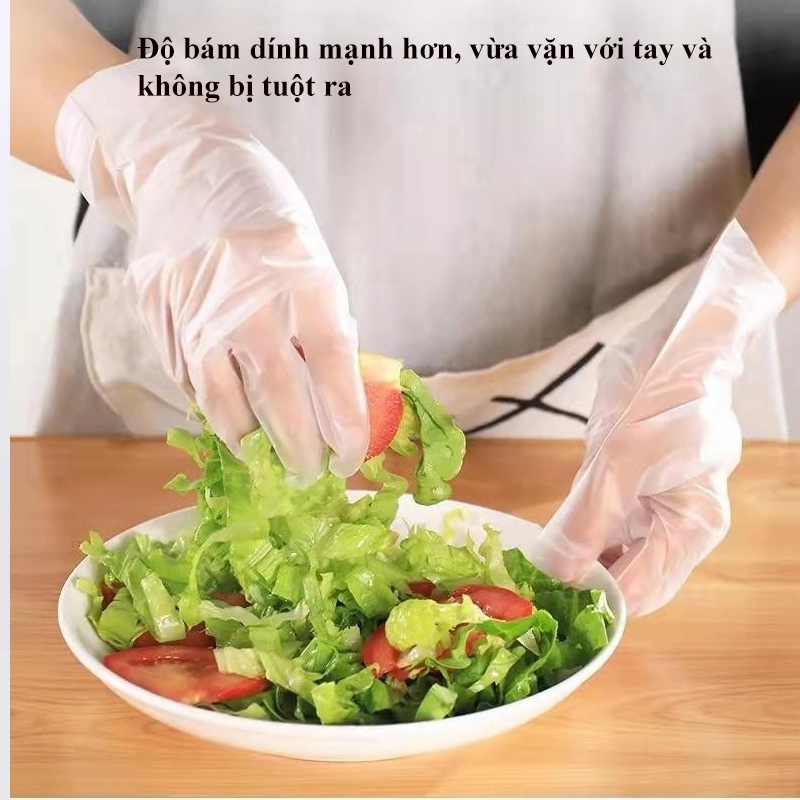 Hộp găng tay TPE dùng 1 lần SH0026 siêu dai, dày và bền dùng cho thực phẩm, ăn uống, nhà bếp