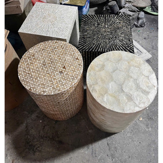 Đôn khảm trai cao cấp,Tròn, vàng Gold