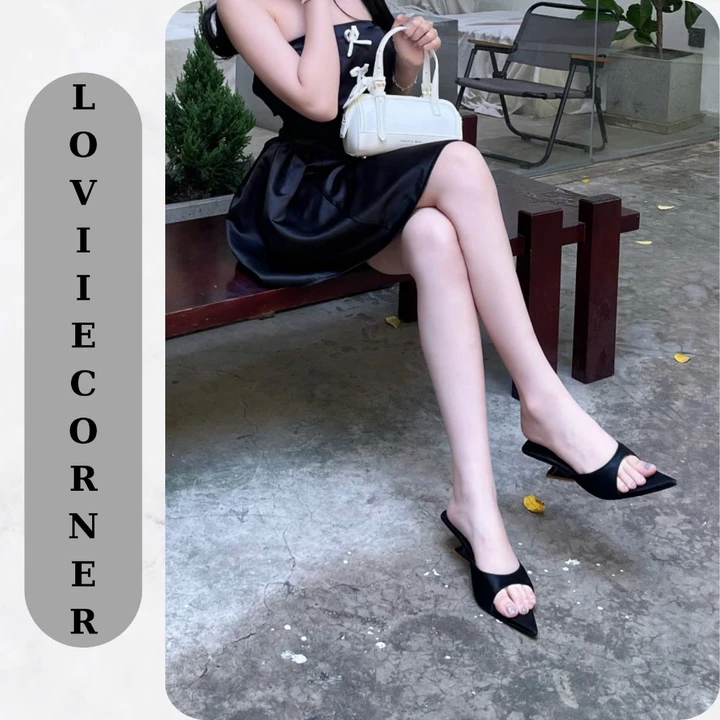 LOVIIECORNER - GUỐC NỮ THỜI TRANG MŨI NHỌN THANH LỊCH - GUỐC NỮ QUAI NGANG BẦU GÓT KHOÉT EO CAO 5CM - D250922 - HDP2607