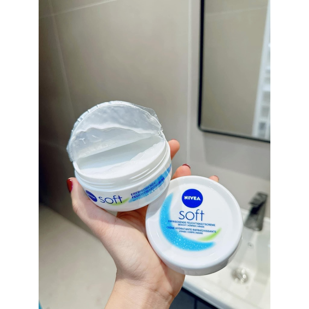 Kem dưỡng ẩm mềm mịn Nivea Soft 200ml cho mặt và toàn thân 200ml hàng nhập khẩu date xa