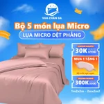 Bộ Chăn Ga Gối 5 Món Micro dệt phẳng Chagota, Chất Liệu Mềm Mịn, Độ Bền Cao, Thấm Hút Mồ Hôi 1m2 Đến 2m2 — ảnh 1