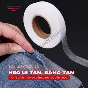 1 CUỘN KEO ỦI TAN 2 MẶT - Dùng Để Dính 2 Lớp Vải Bằng Bàn Ủi