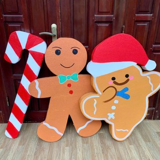 Mô hình người xốp bánh gừng 1met trang trí Giáng Sinh , kẹo gậy xốp Noel decor trang trí giáng sinh