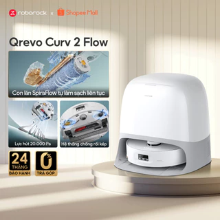 Roborock Qrevo Curv 2 Flow robot hút bụi lau sàn | Lực hút 20000 Pa | Con lăn lau sát mép | Giặt con lăn 75 đ