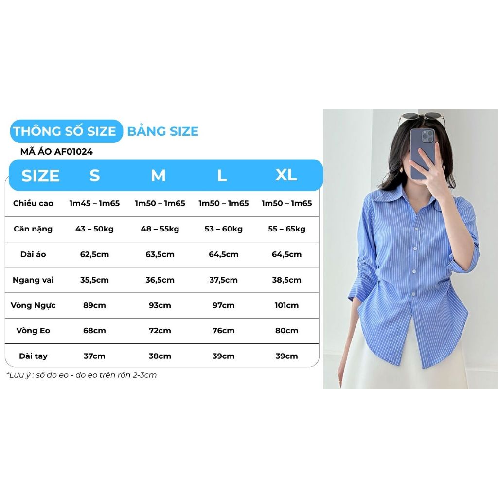 Áo Sơ Mi Nữ GUMAC Áo Kiểu Công Sở Kẻ Sọc Tay Lửng Chiết Ly Eo Tôn Dáng Vải Kate Cao Cấp AF01024