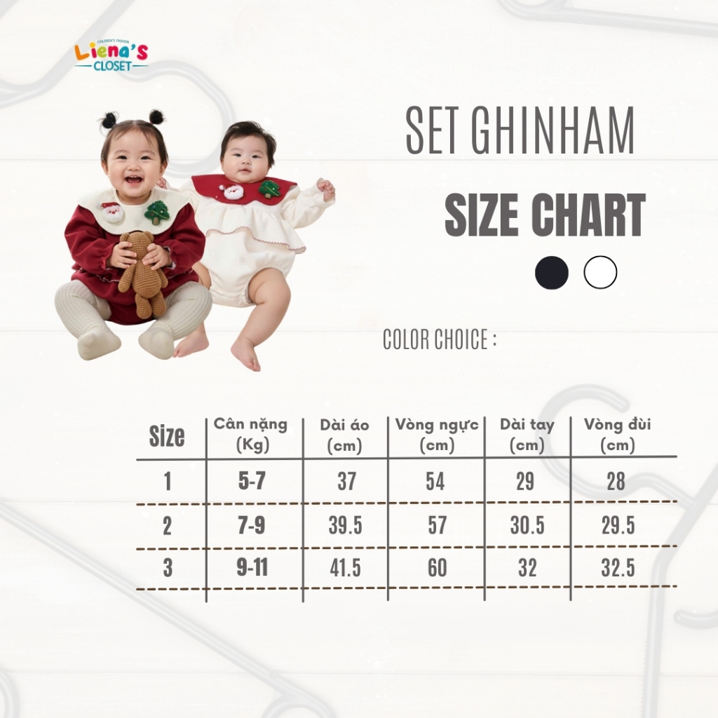 Set Bodysuit TẾT 2026 Bé Gái Liena's Closet Chất Nỉ 2 Da Cao Cấp Ấm Áp Thiết Kế Mới Mẻ Hiện Đại Phù Hợp Cho Bé Yêu
