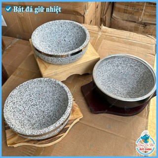 lót gỗ ovan bát đá gỗ nguyên khối / cán gỗ tay cầm chảo thep carbon