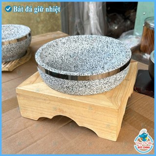 lót gỗ ovan bát đá gỗ nguyên khối / cán gỗ tay cầm chảo thep carbon