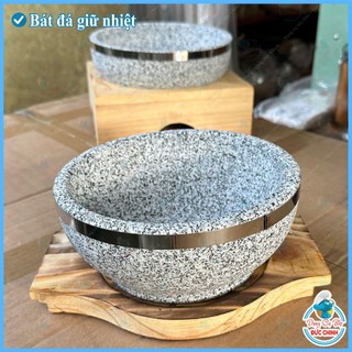 lót gỗ ovan bát đá gỗ nguyên khối / cán gỗ tay cầm chảo thep carbon