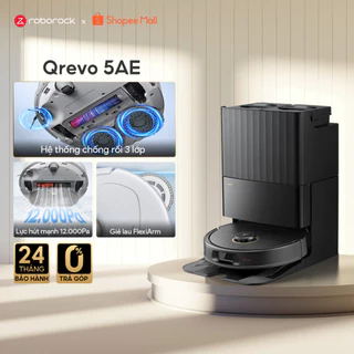 Roborock Qrevo 5AE robot hút bụi lau nhà | Lực hút 12.000 Pa | Tự động giặt sấy khô | Bảo hành 2 năm