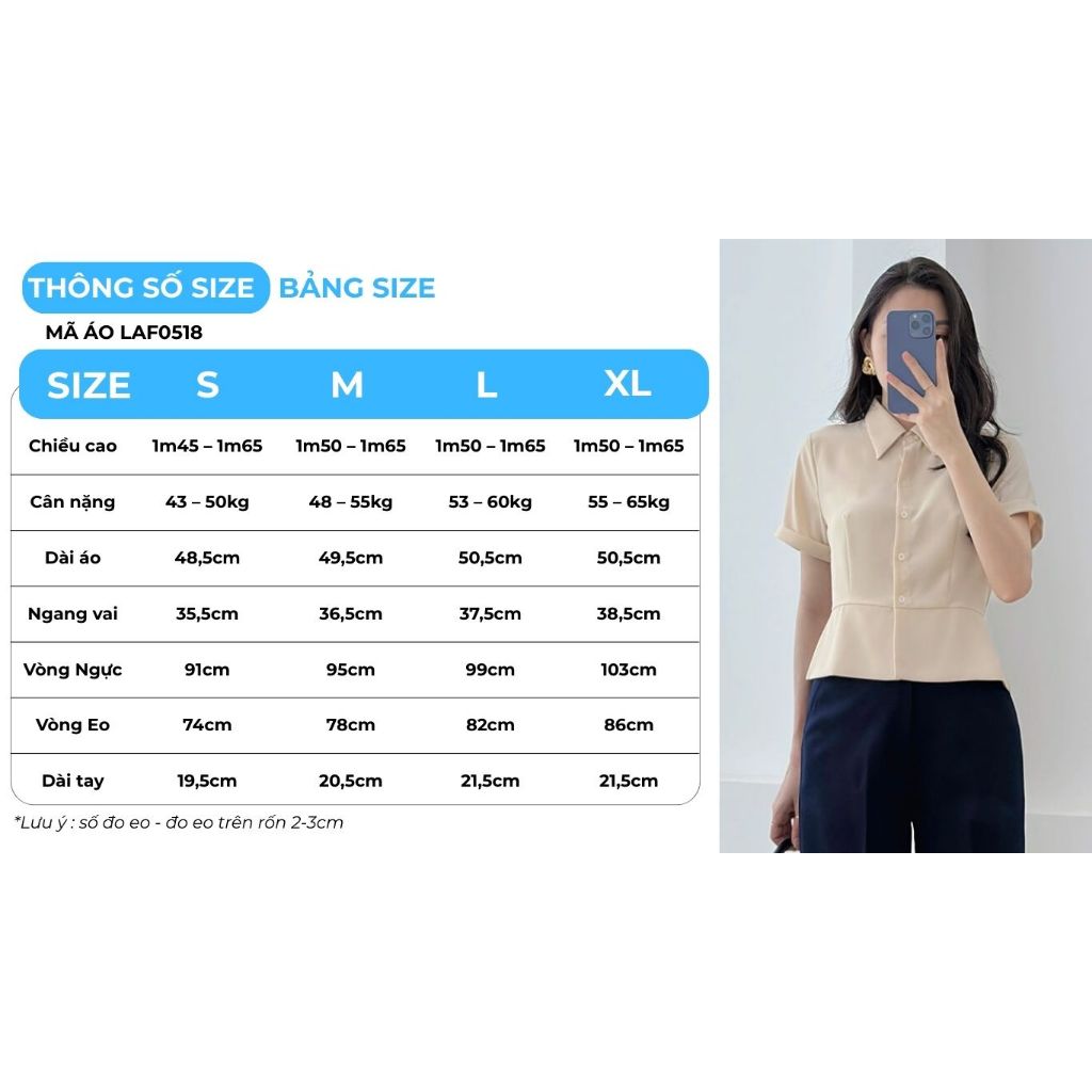 Áo Kiểu Nữ GUMAC Áo Sơ Mi Công Sở Dáng Lửng Ôm Eo Tôn Dáng Thanh Lịch Vải Chéo Ý LAF0518