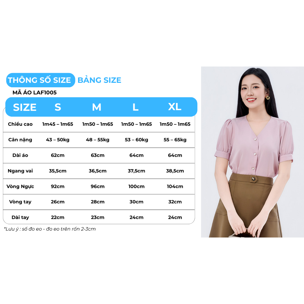 Áo sơ mi nữ GUMAC tay ngắn có nẹp tay kiểu cổ V  LAF1005