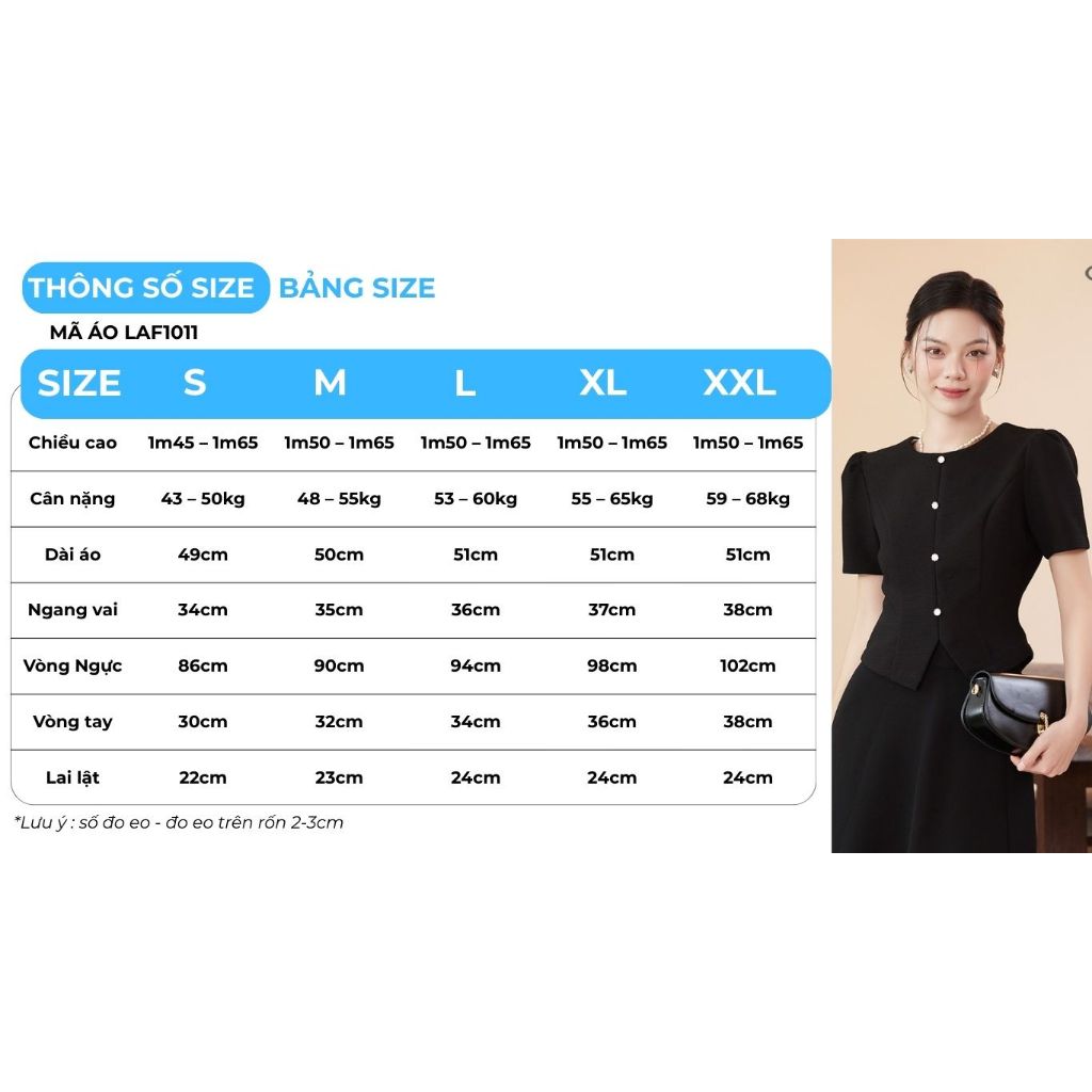 Áo Kiểu Nữ GUMAC Áo Kiểu Công Sở Dáng Lửng Lai Xẻ V Đính Nút Tôn Dáng Sang Trọng Vải Chéo Ý LAG0414
