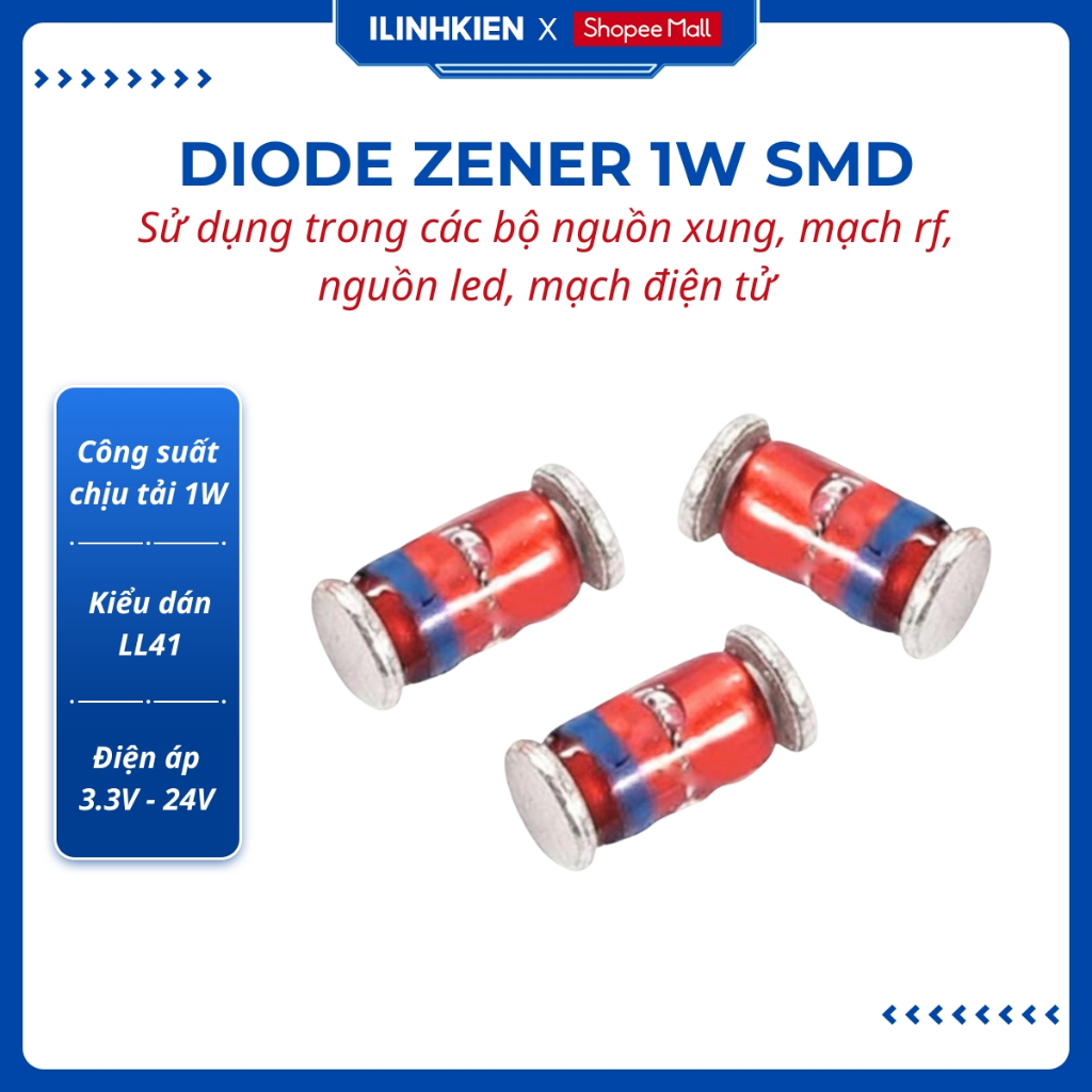Diode zener dán SMD 1W đảm bảo chất lượng ilinhkien