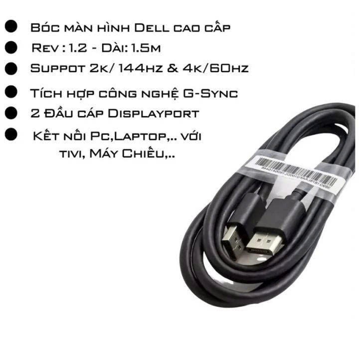 Dây Cáp 4K Displayport 2 đầu đực dài 1.5m Cáp chuyển displayport sang cho màn hình máy tính, Laptop, PC, TV