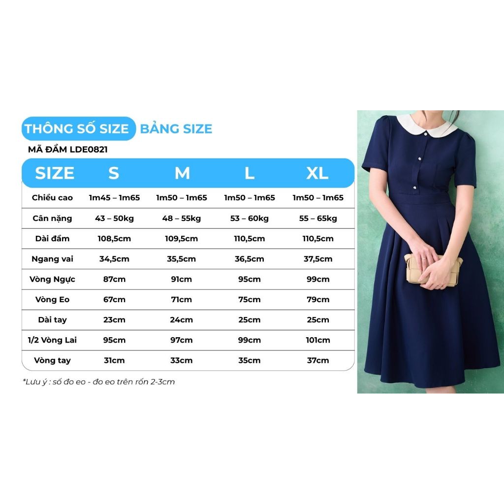 Đầm Chữ A Nữ GUMAC Váy Công Sở Xòe Phối Cổ Bâu Sen Tiểu Thư Có Túi Vải Cotton LDE0821