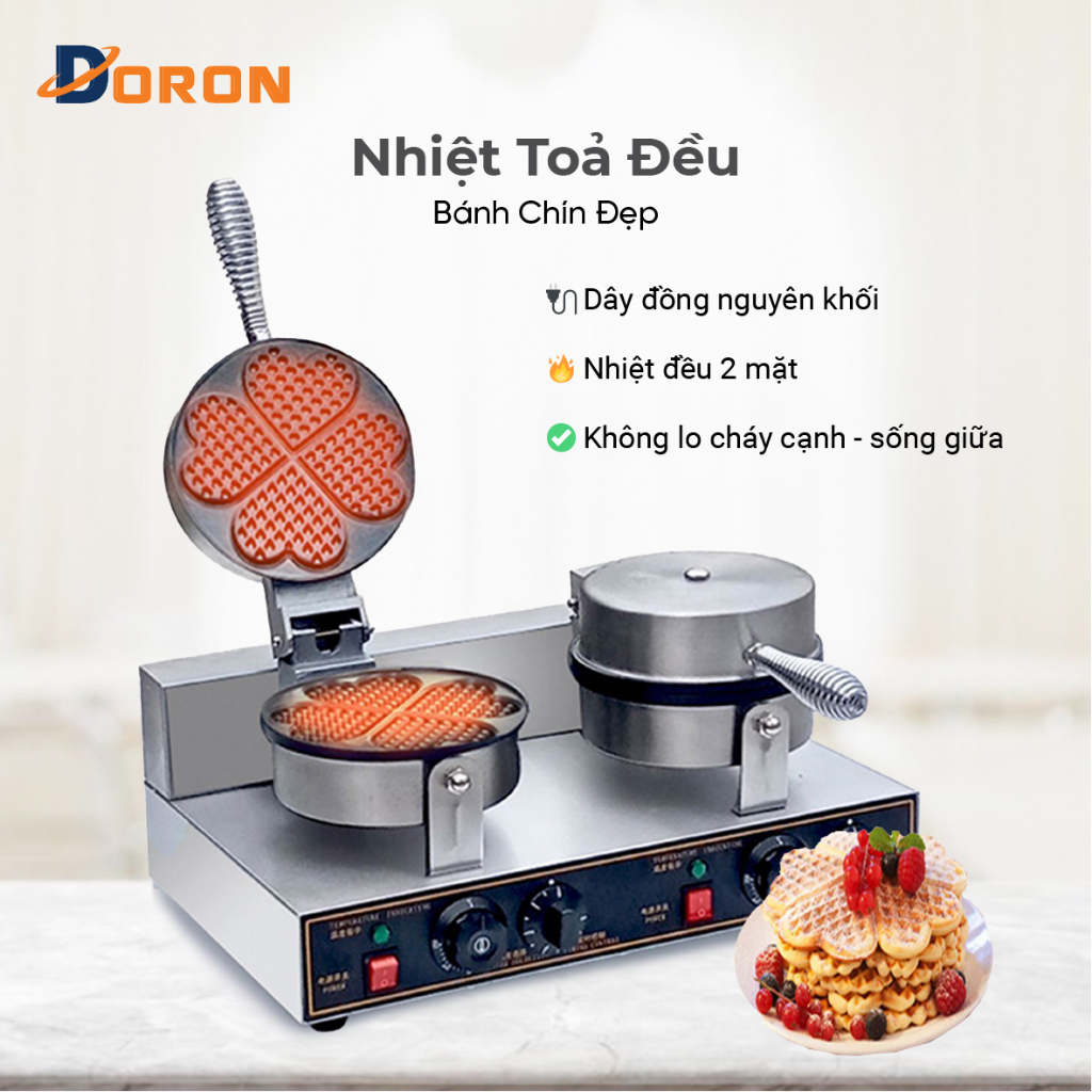 Máy làm bánh bông lan DORON 2400W kiểm soát nhiệt độ chính xác, bánh thơm ngon