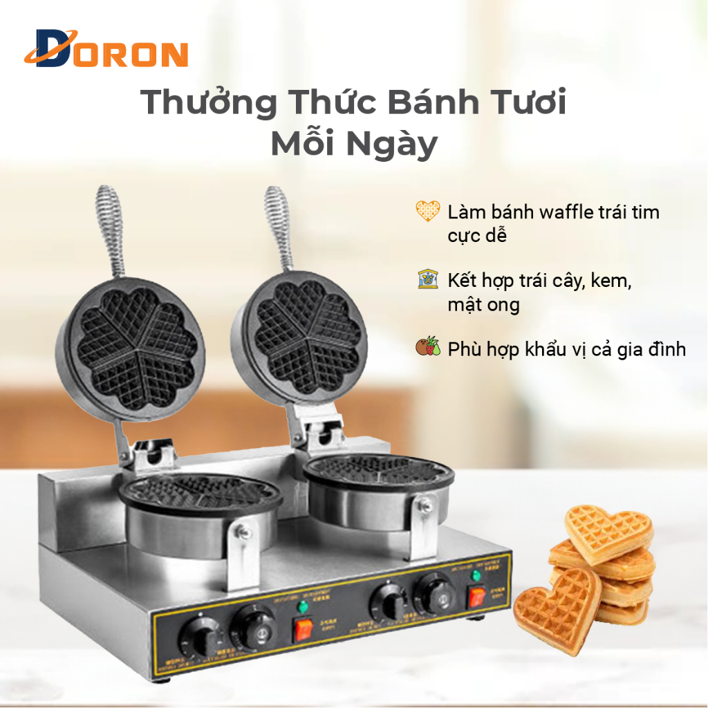 Máy làm bánh bông lan DORON 2400W kiểm soát nhiệt độ chính xác, bánh thơm ngon