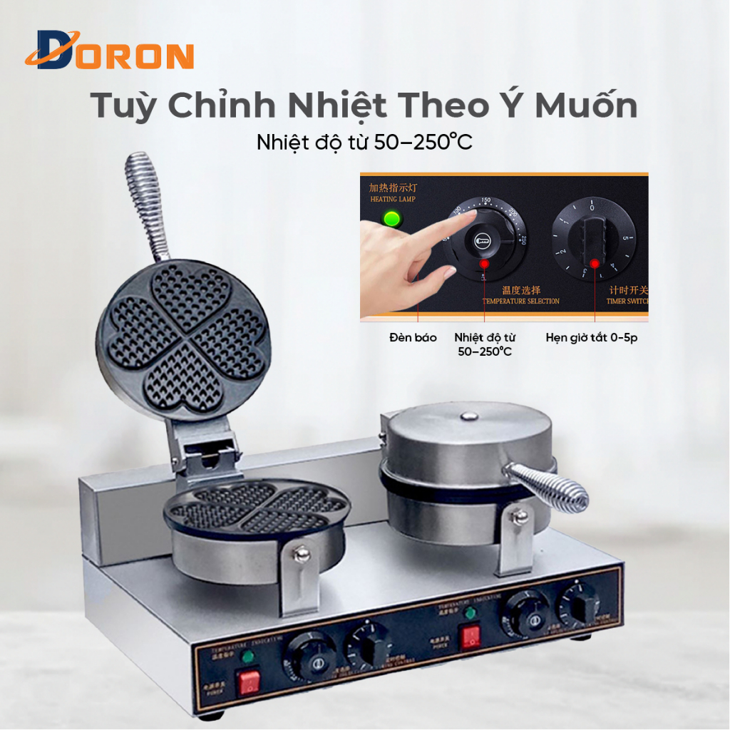 Máy làm bánh bông lan DORON 2400W kiểm soát nhiệt độ chính xác, bánh thơm ngon