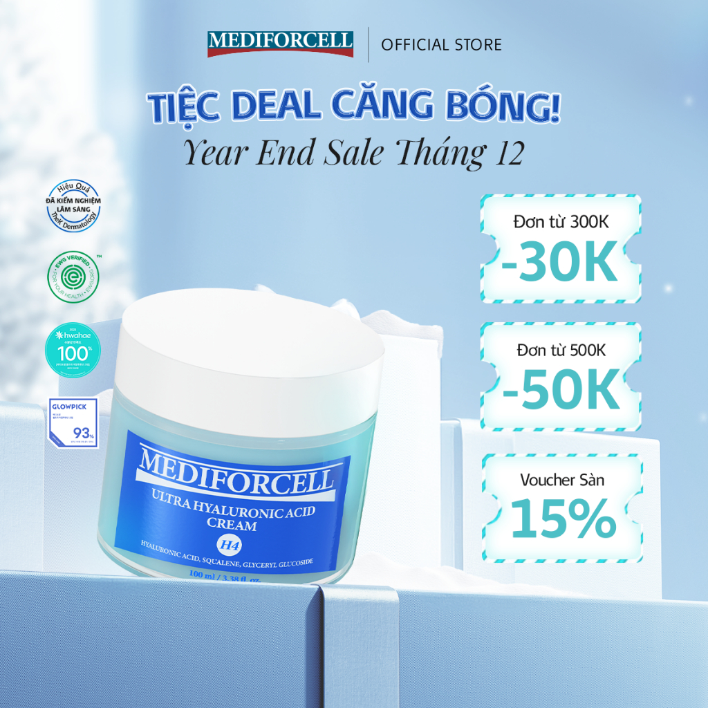 [100ml] Kem Dưỡng Ẩm Sâu & Phục Hồi Da Mediforcell Ultra Hyaluronic Acid Cream 100ml