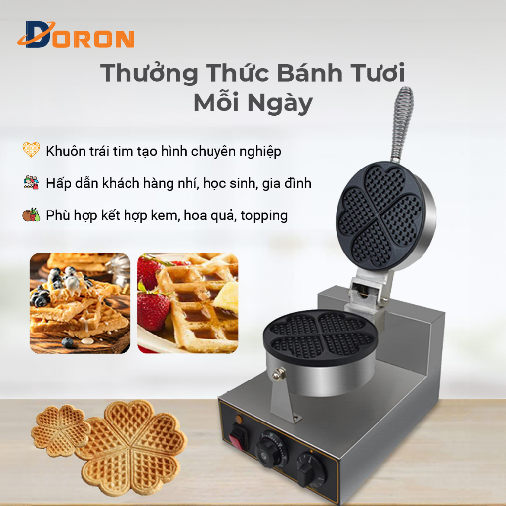 Máy làm bánh tổ ong công nghiệp 1300W công nghiệp làm nóng nhanh, năng suất cao