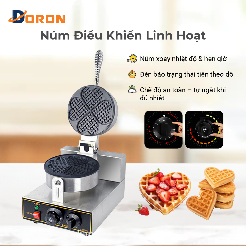Máy làm bánh tổ ong công nghiệp 1300W công nghiệp làm nóng nhanh, năng suất cao