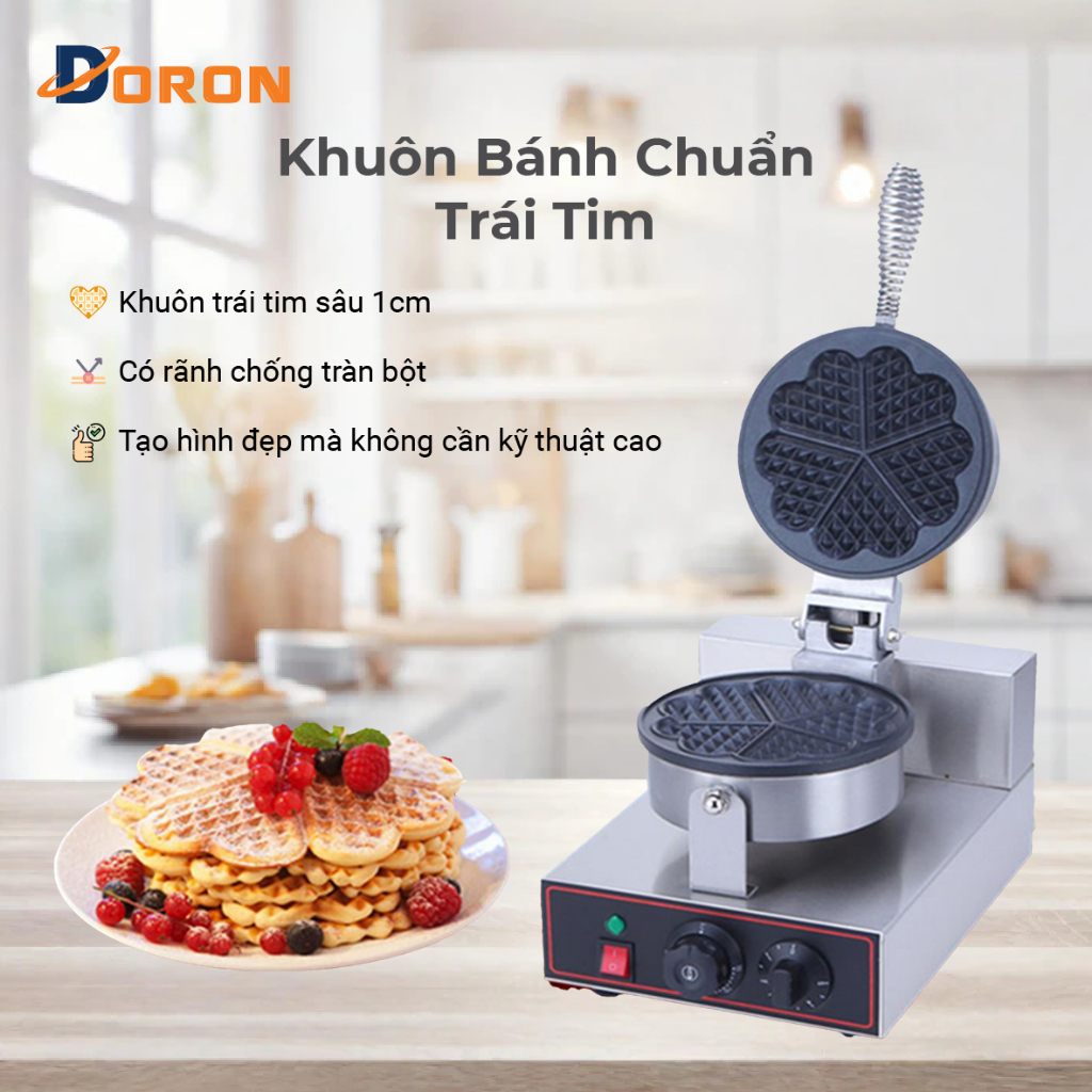 Máy làm bánh tổ ong công nghiệp 1300W công nghiệp làm nóng nhanh, năng suất cao