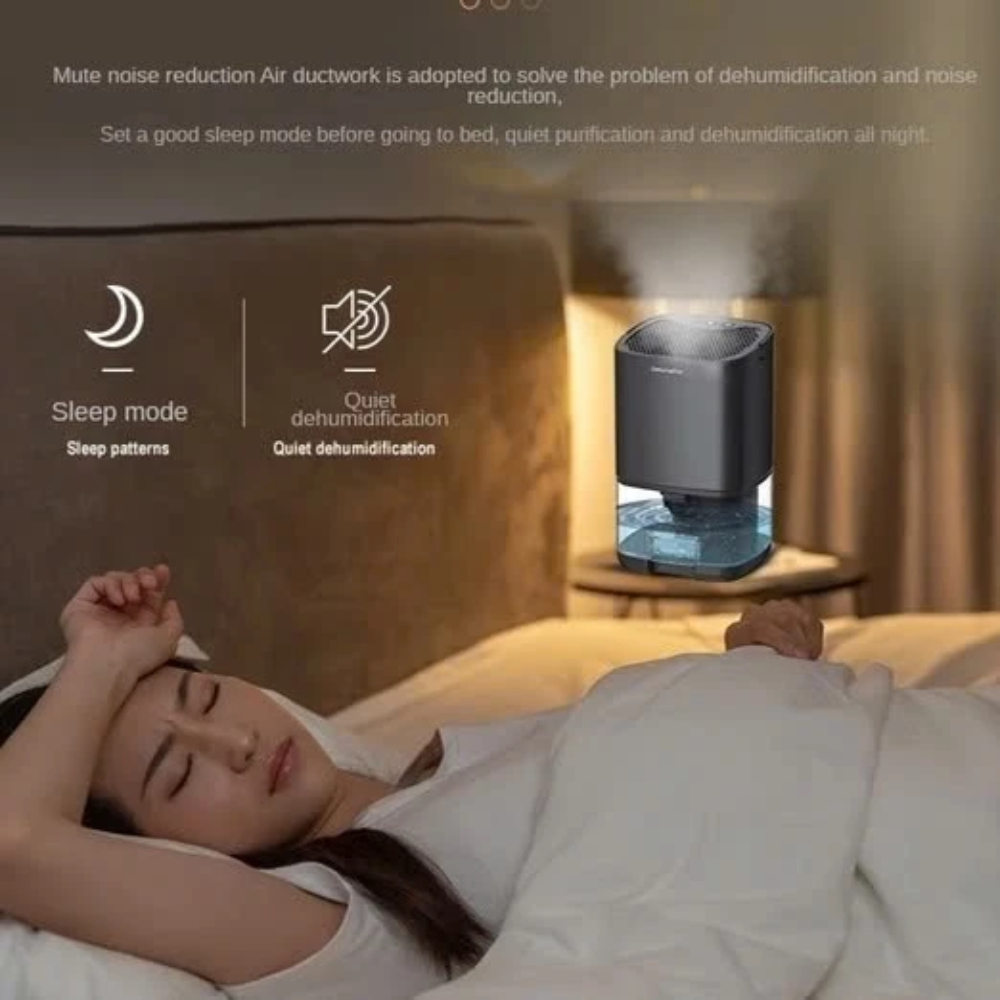 Máy Hút Ẩm Không Khí Gia Đình Phòng Ngủ H2102 Tự Động Tắt, Tiếng Êm Nhỏ, Chống Ẩm, Dung Tích 1000 ML