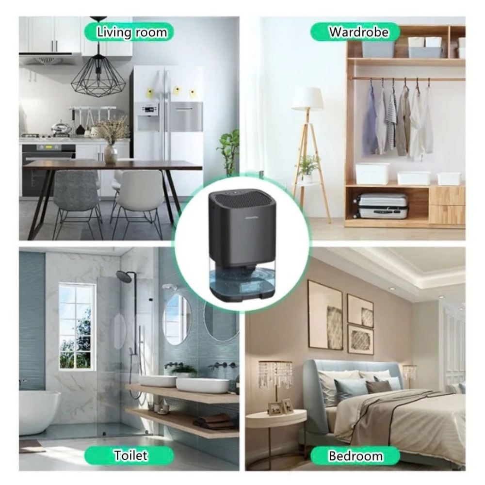 Máy Hút Ẩm Không Khí Gia Đình Phòng Ngủ H2102 Tự Động Tắt, Tiếng Êm Nhỏ, Chống Ẩm, Dung Tích 1000 ML