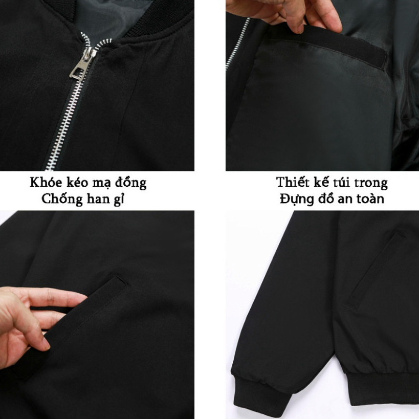 Áo Khoác Bomber Dù Hai Lớp Nam Nữ Chống Nước, Cản Gió, Thiết Kế Túi Trong SOLADO BOMBER01 Boy Phố 2025