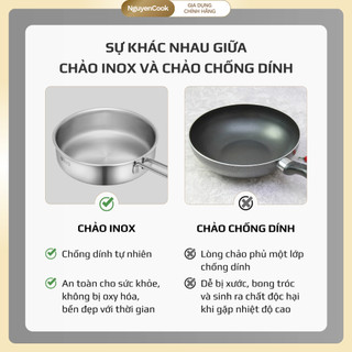 Chảo Inox 3 Lớp OLIVO P2055 – Lòng Inox 304, 20cm – Chống Dính Tự Nhiên – Dùng Mọi Loại Bếp