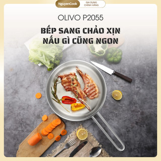 Chảo Inox 3 Lớp OLIVO P2055 – Lòng Inox 304, 20cm – Chống Dính Tự Nhiên – Dùng Mọi Loại Bếp