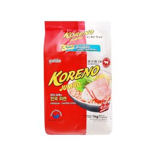 Thùng 100 gói mì Koreno Jumbo vị bò cay