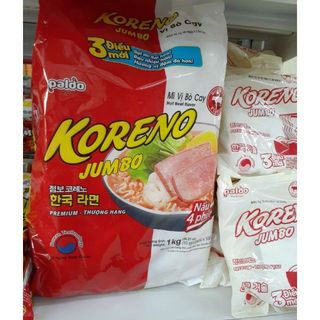 Thùng 100 gói mì Koreno Jumbo vị bò cay