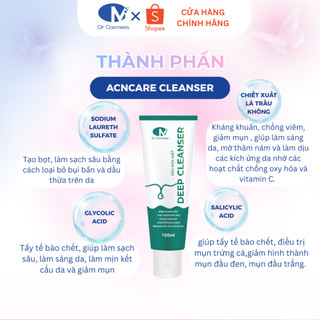 Sữa Rửa Mặt Ngừa Mụn, Sạch Sâu, Giảm Nhờn, Kiềm Dầu, Sáng Da 100ml Dr Cosmess