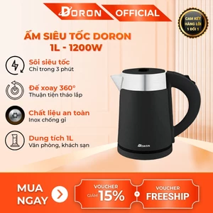 Ấm siêu tốc DORON 1200W dung tích 1l, tự ngắt điện khi sôi