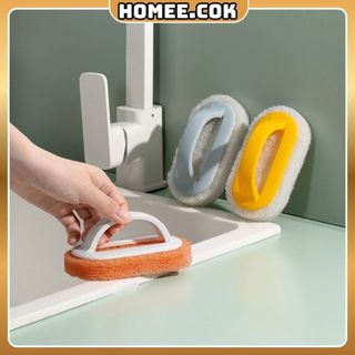 Homee.cok Miếng Cọ Rửa Có Tay Cầm, Miếng Chà Rửa Đa Năng Vệ Sinh Nhà Bếp – Bọt Biển Chà Xoong Nồi