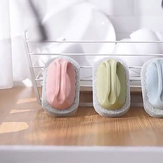 Homee.cok Miếng Cọ Rửa Có Tay Cầm, Miếng Chà Rửa Đa Năng Vệ Sinh Nhà Bếp – Bọt Biển Chà Xoong Nồi