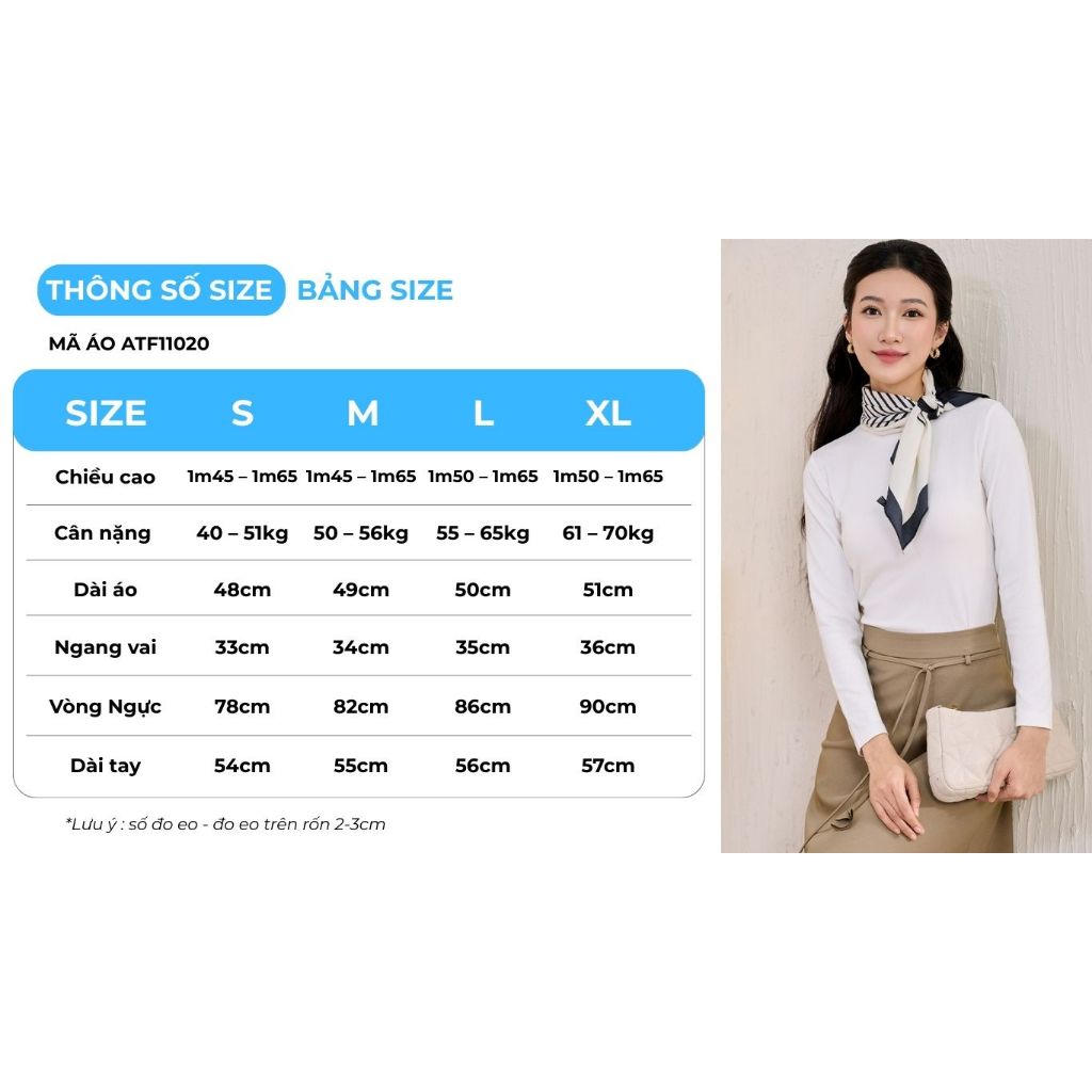 Áo Thun Nữ Tay Dài GUMAC Form Ôm Cổ Tròn Chất Thun Lạnh Co Giãn Basic ATF11020