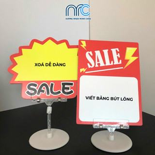 Combo 2 Bảng sale giảm giá, bảng sale tự ghi, bảng ghi chú giá viết xoá nhiều lần bằng bút lông - Đa dạng mẫu