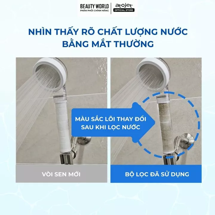 Bộ Vòi Sen Lọc Nước Atojet AJ-8200 Kèm 3 Lõi Lọc Đầu 3 Lõi Lọc Thân Tặng Sữa Tắm Arumore 500ml – 2