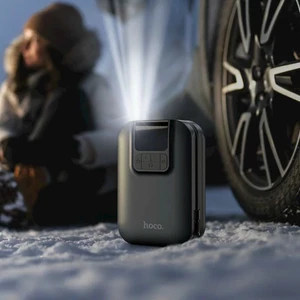 Bơm Lốp Ô Tô Hoco S53 Gồm 4 Chế Độ Bơm, Có Đèn Pin Chiếu Sáng, Dung Lượng 5000mAh