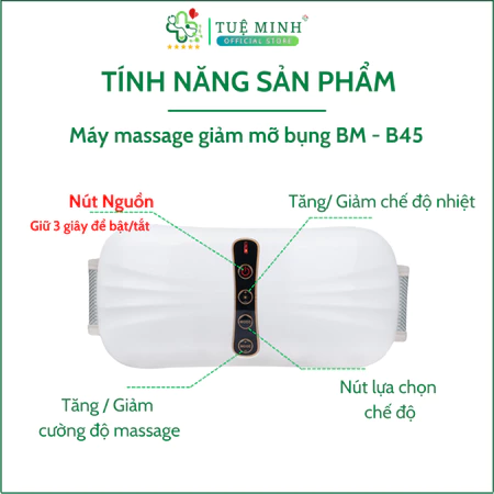 Máy massage giảm mỡ bụng Misuko BM-B45, đai massage bụng kết hợp nhiều chế độ massage đánh bay mỡ dư thừa