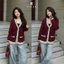 Áo cardigan form rộng cho nữ chất len lông thỏ cao cấp phối viền CD100