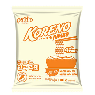 [Sỉ 1 thùng] Mì Koreno Jumbo Hàn Quốc 10 Gói 100gram, Mì Tôm Vị Kim Chi