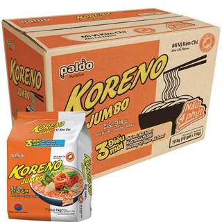 [Sỉ 1 thùng] Mì Koreno Jumbo Hàn Quốc 10 Gói 100gram, Mì Tôm Vị Kim Chi