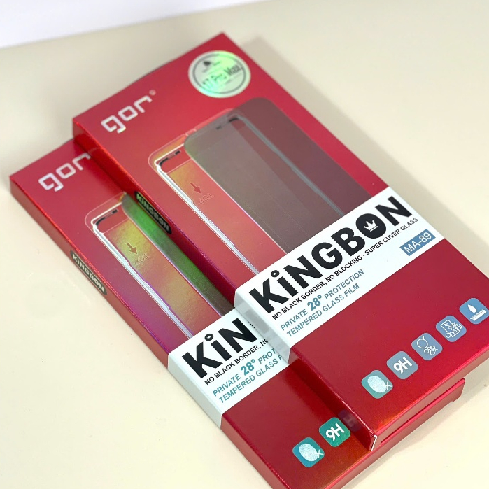 Kính Cường Lực iPhone Gor KiNGBON MA-89 Chống Nhìn Trộm 28 Độ FULL Màn Không Viền Đen