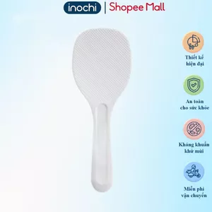 Muỗng xới cơm chống dính, đế tự đứng Inochi Sendai Nhật Bản, an toàn tuyệt đối, Vạn Phúc