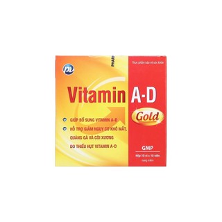 Vitamin A-D Gold PV hỗ trợ giảm khô mắt (10 viên x 10 vỉ)